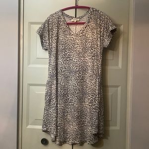 Leopard Print T Shirt Dress